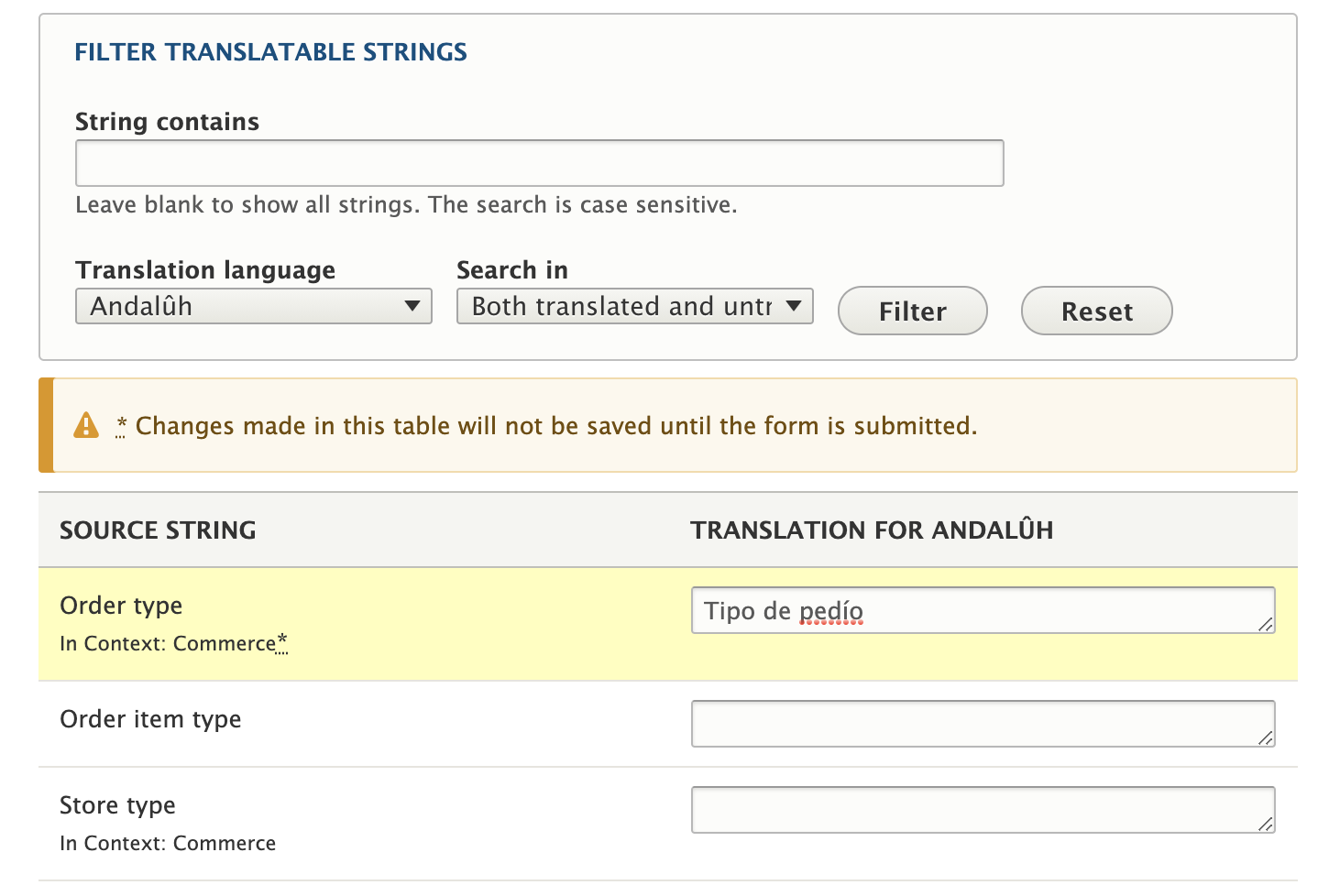 The locale translation interface already mark edited translations, and that's in Drupal core